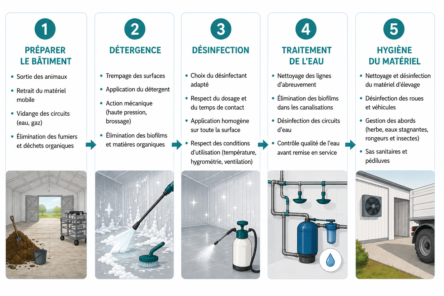 LES ETAPES CLES POUR DESINFECTER UN BÂTIMENT AVICOLE CTH AGRI